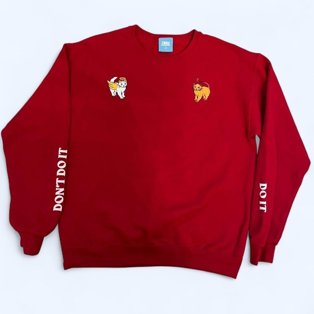 Emma Chamberlain Angel Cat Devil Cat “Do It Don’t Do It” Sweatshirt Women’s Med